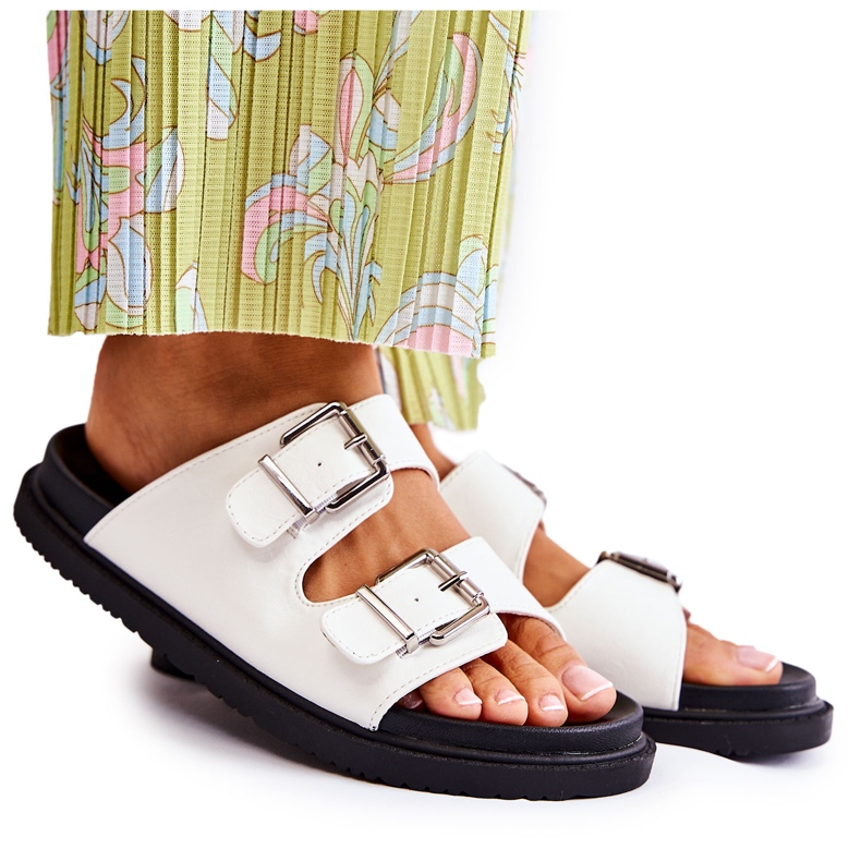 PJ1 Pantofole bianche da donna classiche Weston bianca