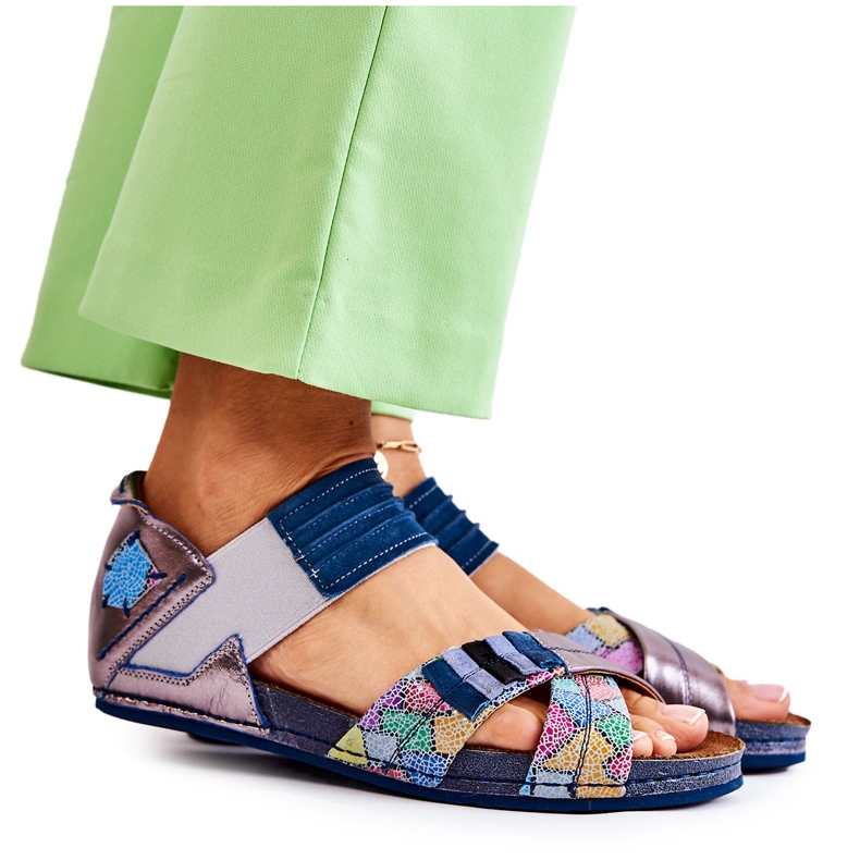 Sandali In Pelle Con Coste Maciejka 03375 Blu