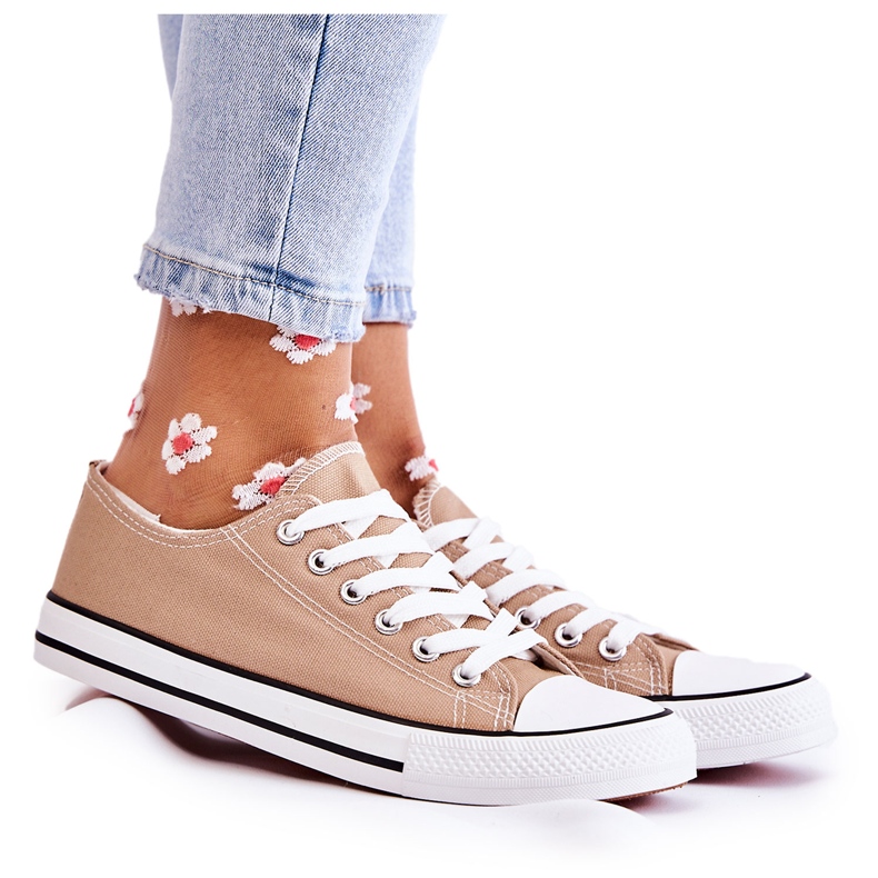 PJ1 Sneakers Classiche da Donna Legate Beige Scuro Be Mine