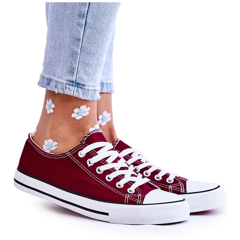 Sneakers Classiche da Donna Legate Bordeaux Be Mine rosso