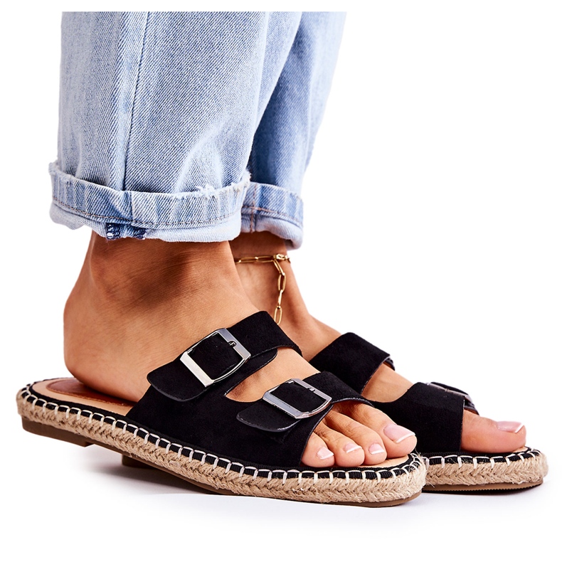PG1 Ciabatte da donna classiche in camoscio nere Casilda nero