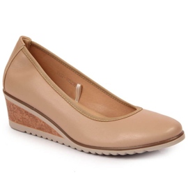 Décolleté con zeppa beige W Vinceza