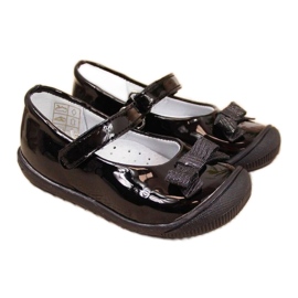 Ballerine da bambina verniciate velcro nere Jr Kornecki 6065 nero