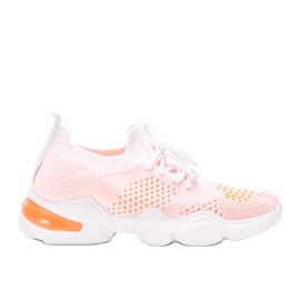 Sneakers sportive Daniela in bianco e arancione