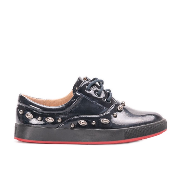 Ballerine Fatna laccate blu navy per bambini