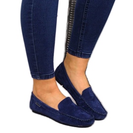 Mocassini in pelle blu navy W Vinceza