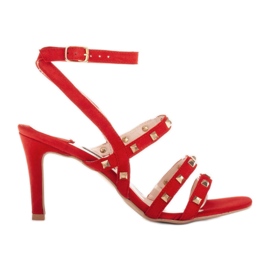 Marco Shoes Sandali in camoscio con borchie decorative rosso