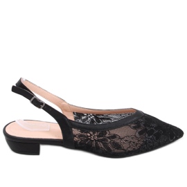 Ballerine in pizzo senza tacco Margo Black nero