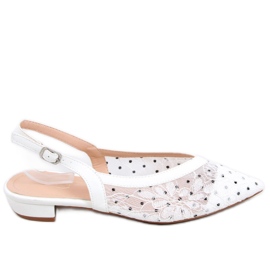 Ballerine in pizzo senza tacco Margo White bianca
