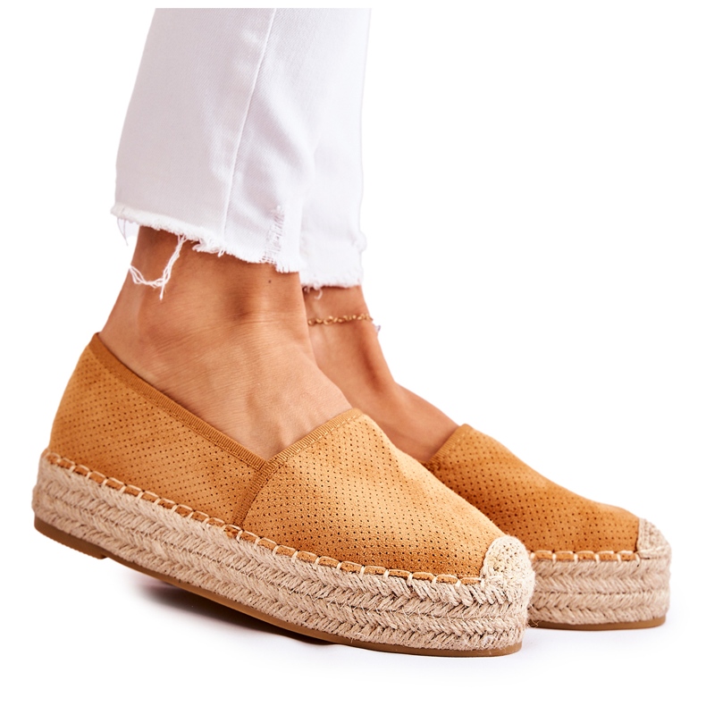PG1 Espadrillas Da Donna Sulla Piattaforma Camel Marise marrone