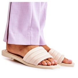 PG1 Ciabatte Da Donna In Pelle Con Trapuntatura Raula Beige