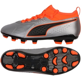 Scarpe da calcio Puma One 3 Lth Hg M 104746 01 argento argento