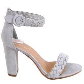 Sandali sul post di Donna Grey grigio