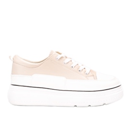 Sneakers beige sulla piattaforma Anastaz bianco