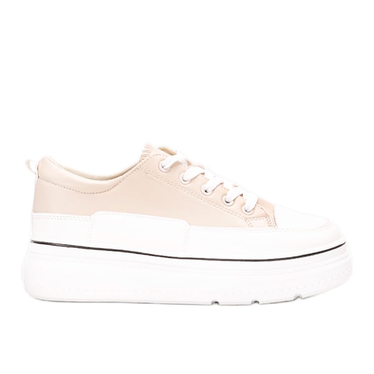 Sneakers beige sulla piattaforma Anastaz bianca