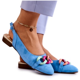 Lewski Shoes Ballerine Scamosciate Con Catena Scarpe Lewski 3125 Blu multicolore