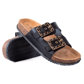 SHELOVET Ciabatte con fermagli decorativi nero