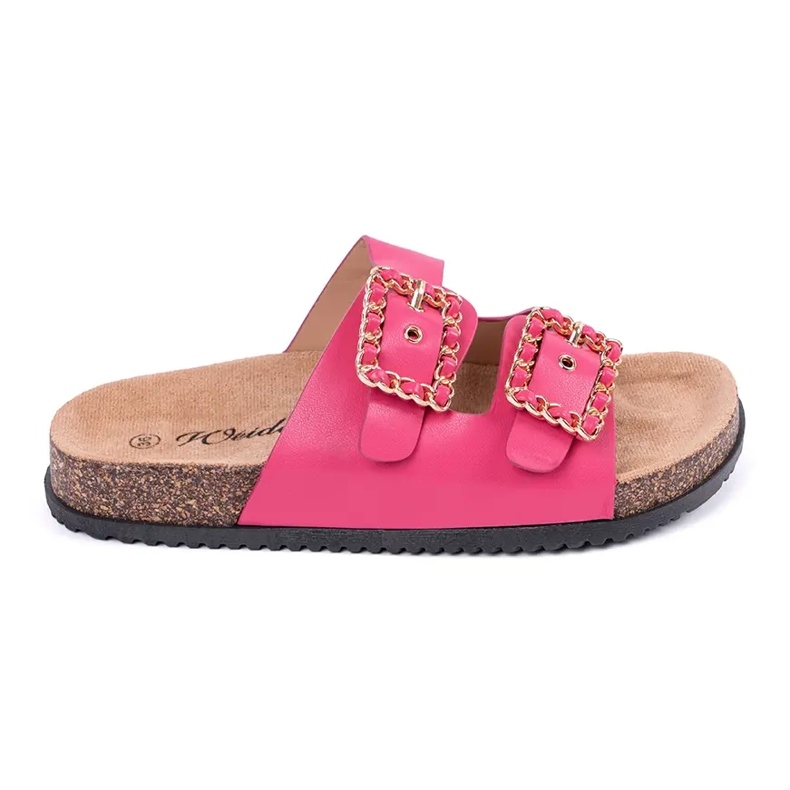 Ciabatte con fermagli decorativi rosa