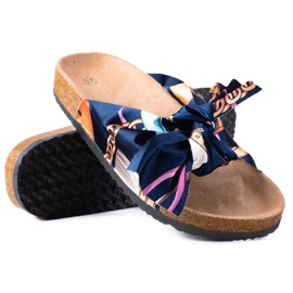 SHELOVET Pantofole Blu Con Un Fiocco blu navy