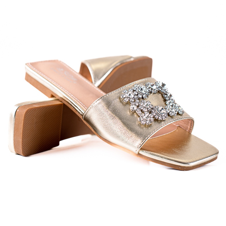 SHELOVET Pantofole eleganti d'oro