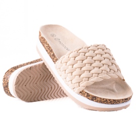 W. Potocki Pantofole Potocki intrecciate beige