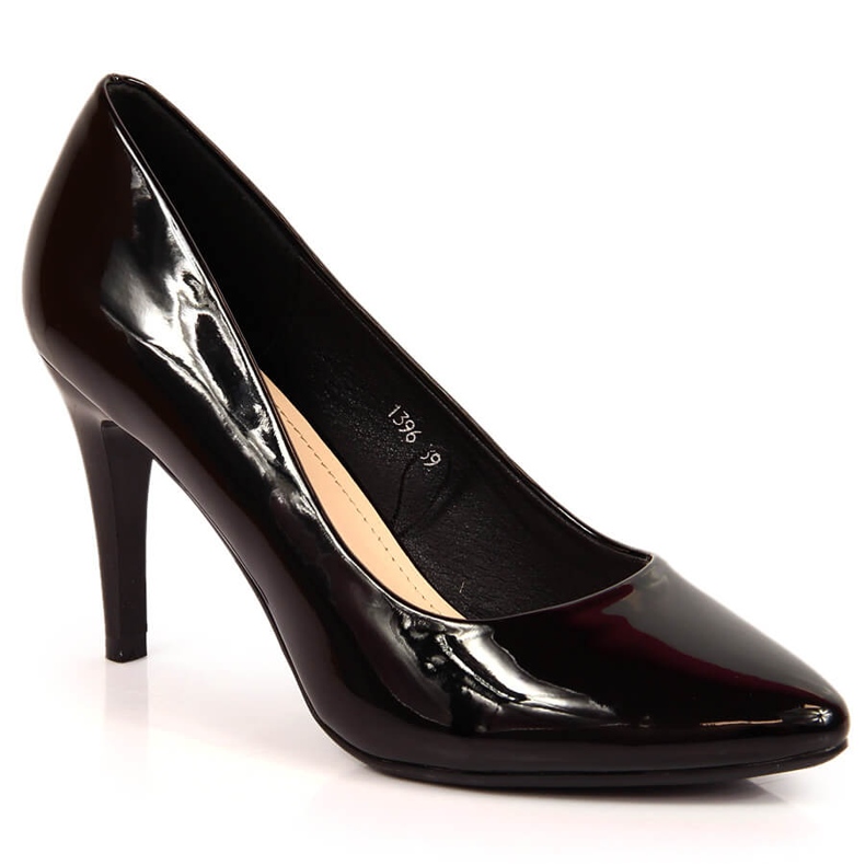 Décolleté stiletto nero in vernice Sergio Leone