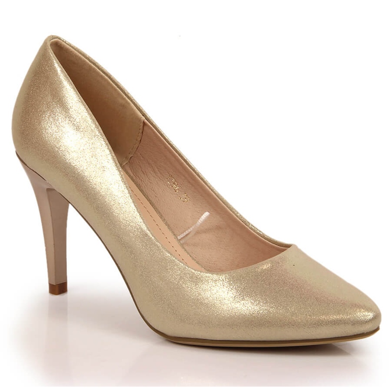 Décolleté stiletto vernice oro Sergio Leone d'oro