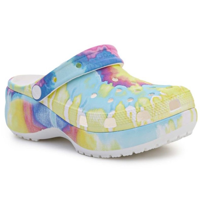 Crocs Classic Platform Tie Dye Graphic Clog Wedge W 207151-94S blu
