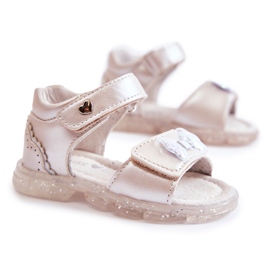 PE1 Comodi sandali per bambini con decorazione Cayo argentata rosa