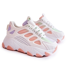 FR1 Scarpe sportive per bambini Britney multicolori bianco viola rosa verde