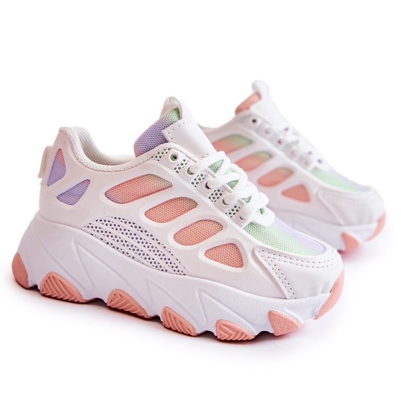 FR1 Scarpe sportive per bambini Britney multicolori bianca viola rosa verde