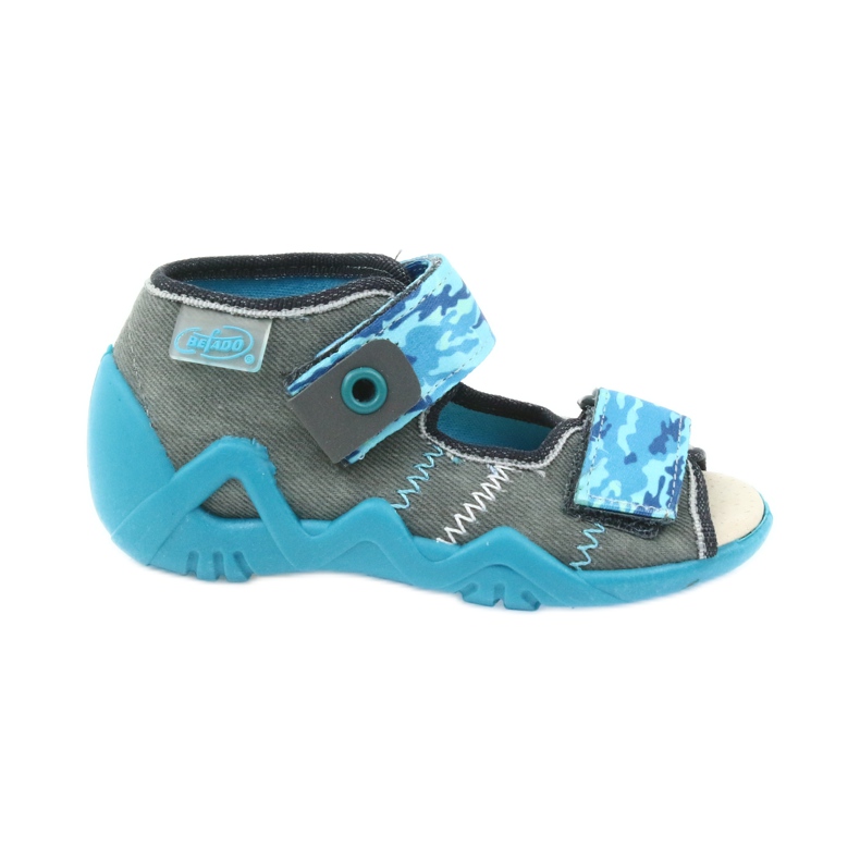Befado scarpe per bambini sandali con inserto in pelle 350P062 blu grigio