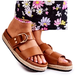 FB1 Pantofole Penelope beige da donna alla moda marrone