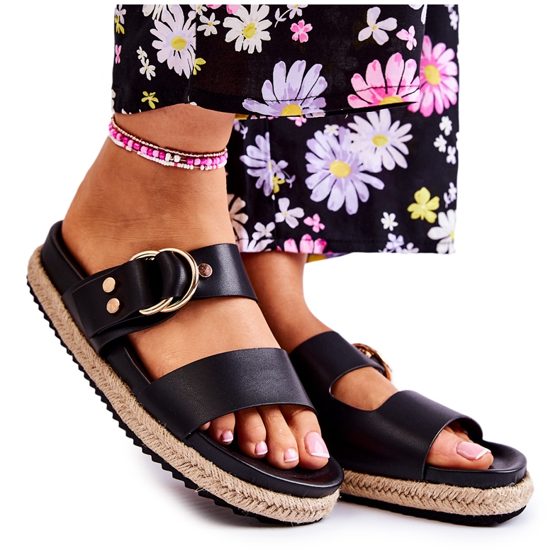 FB1 Pantofole Penelope nere da donna alla moda nero
