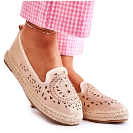 S.Barski Espadrillas da donna slip-on traforate Meredith beige