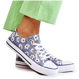 PS1 Sneakers Basse da Donna Janey Con Fiori Blu