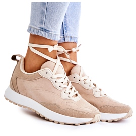PG1 Scarpe sportive da donna in pelle scamosciata Beige Nayla