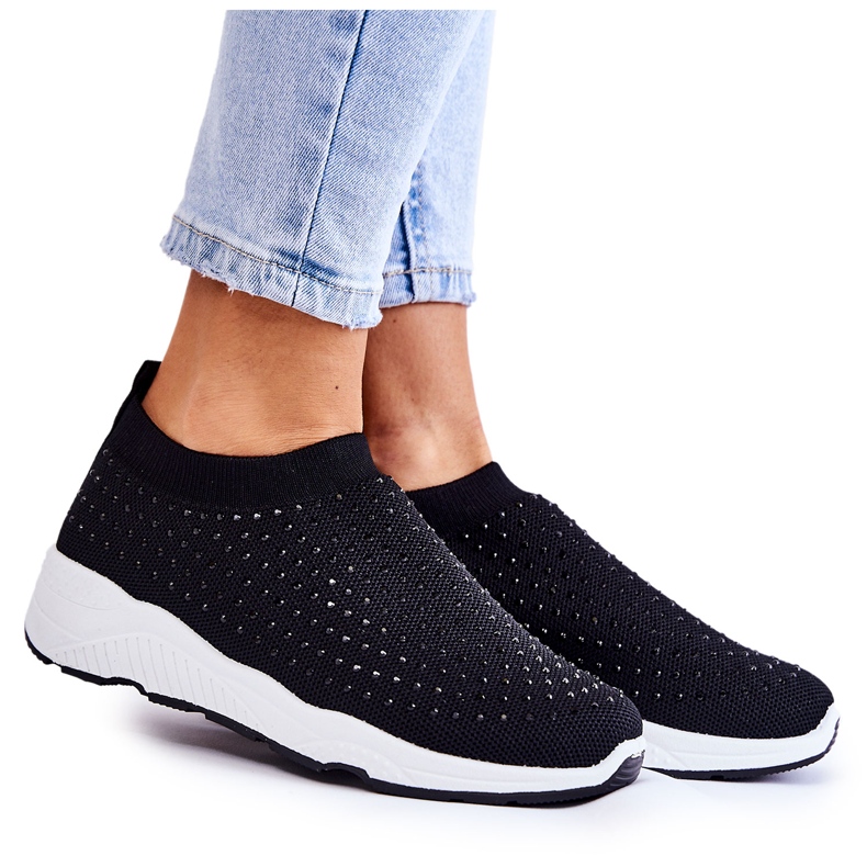 PG1 Scarpe Sportive Da Donna Con Zirconi Calsey Nero