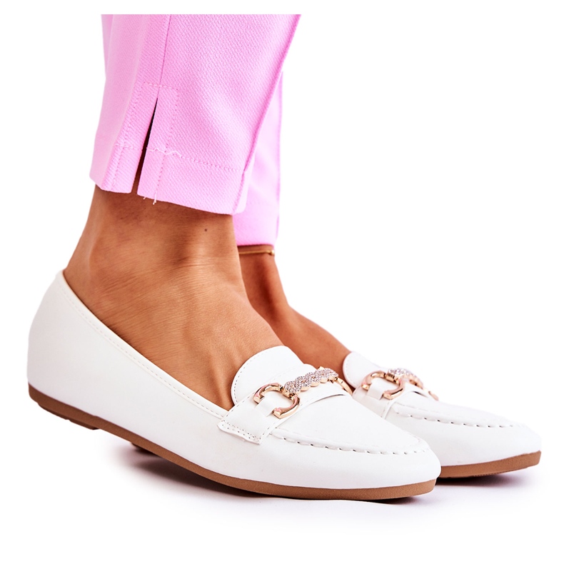 PG1 Mocassini Godley in pelle bianca da donna