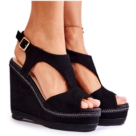 PG1 Sandali classici con zeppa in pelle scamosciata Lysette neri nero