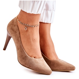 Sergio Leone Classici tacchi a spillo in pelle scamosciata magicamente marroni beige