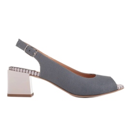 Marco Shoes Comodi sandali da donna con pelle interessante blu