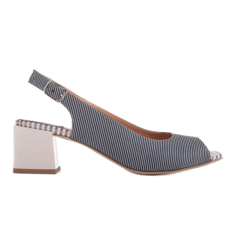 Marco Shoes Comodi sandali da donna con pelle interessante blu