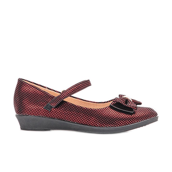 BM Ballerine rosse per bambini con fiocco Tienne nero rosso