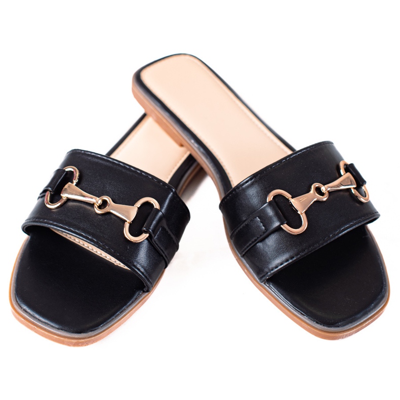 SHELOVET Pantofole da donna nere nero