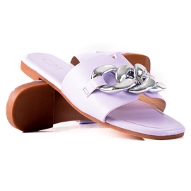 SHELOVET Ciabatte con catena viola