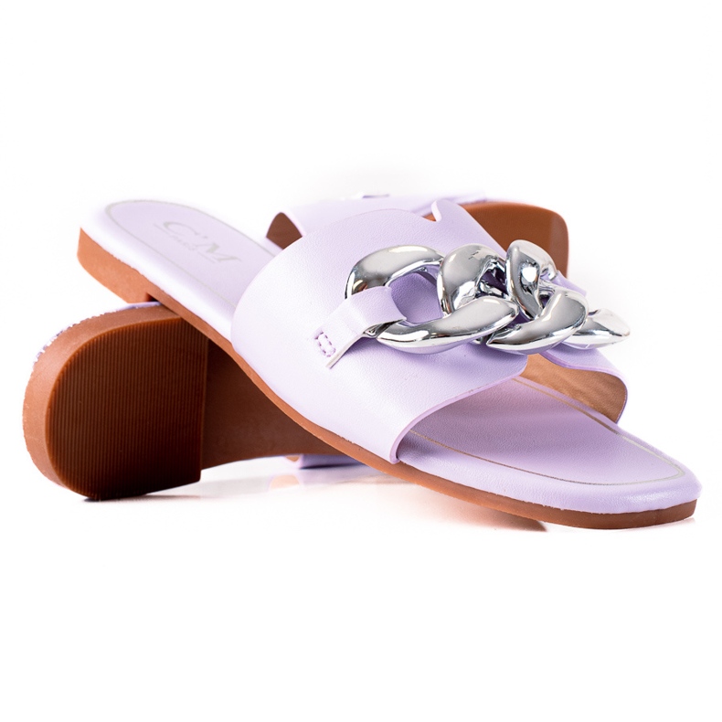 SHELOVET Ciabatte con catena viola