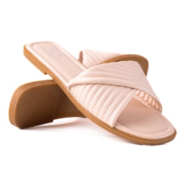 SHELOVET Ciabatte piatte da donna beige