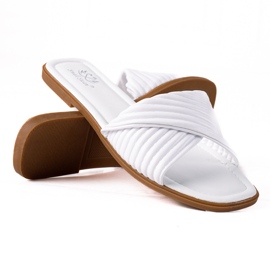 SHELOVET Ciabatte piatte da donna bianco