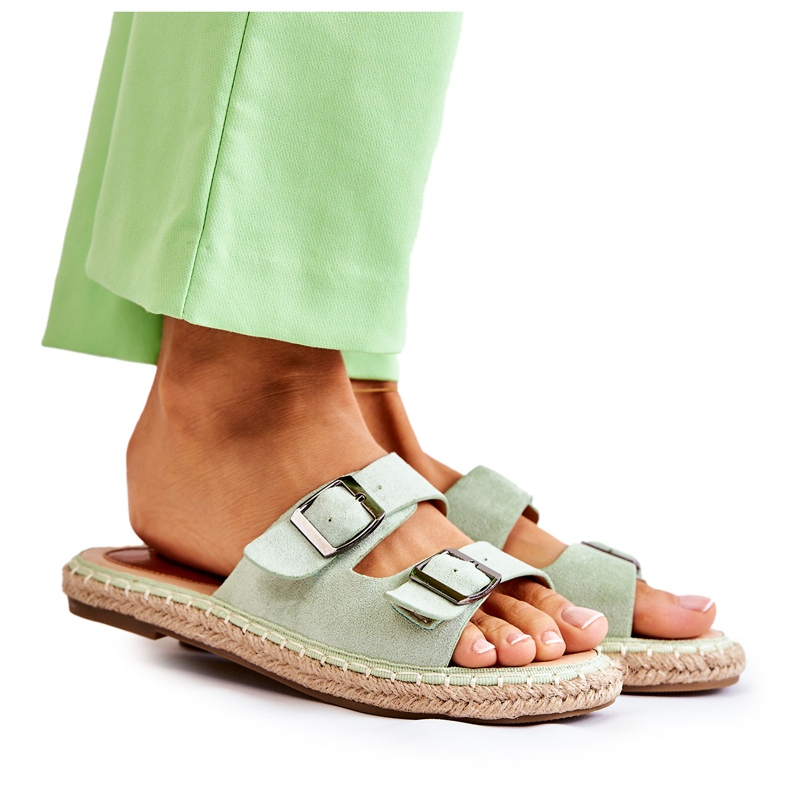 Ciabatte da donna classiche in camoscio Verde Casilda